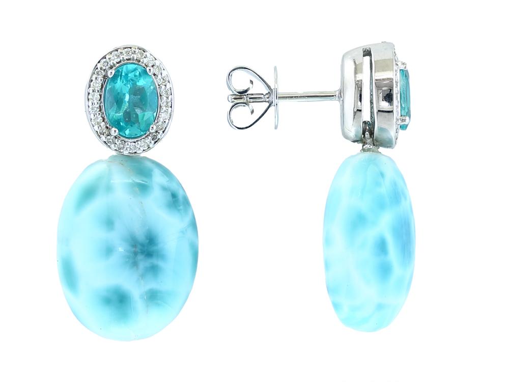 EFFY 925 STERLING SILVER DIAMOND,APATITE,Y5 EARRINGS