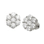 14KW 2.25-2.35CTW DIAMOND 7-STONE FLOWER EARRINGS
