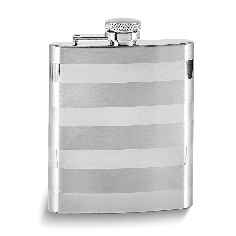 Rebel Steel Polished and Brushed Stainless Steel 8oz Hip Flask
