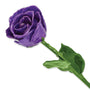 Lacquer Dipped Natural Lilac Rose w/Green Leaves and Stem