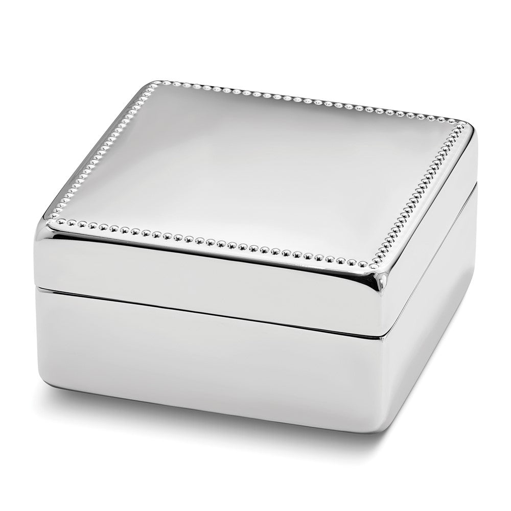 Nickel-plated Square Beaded Lid Box