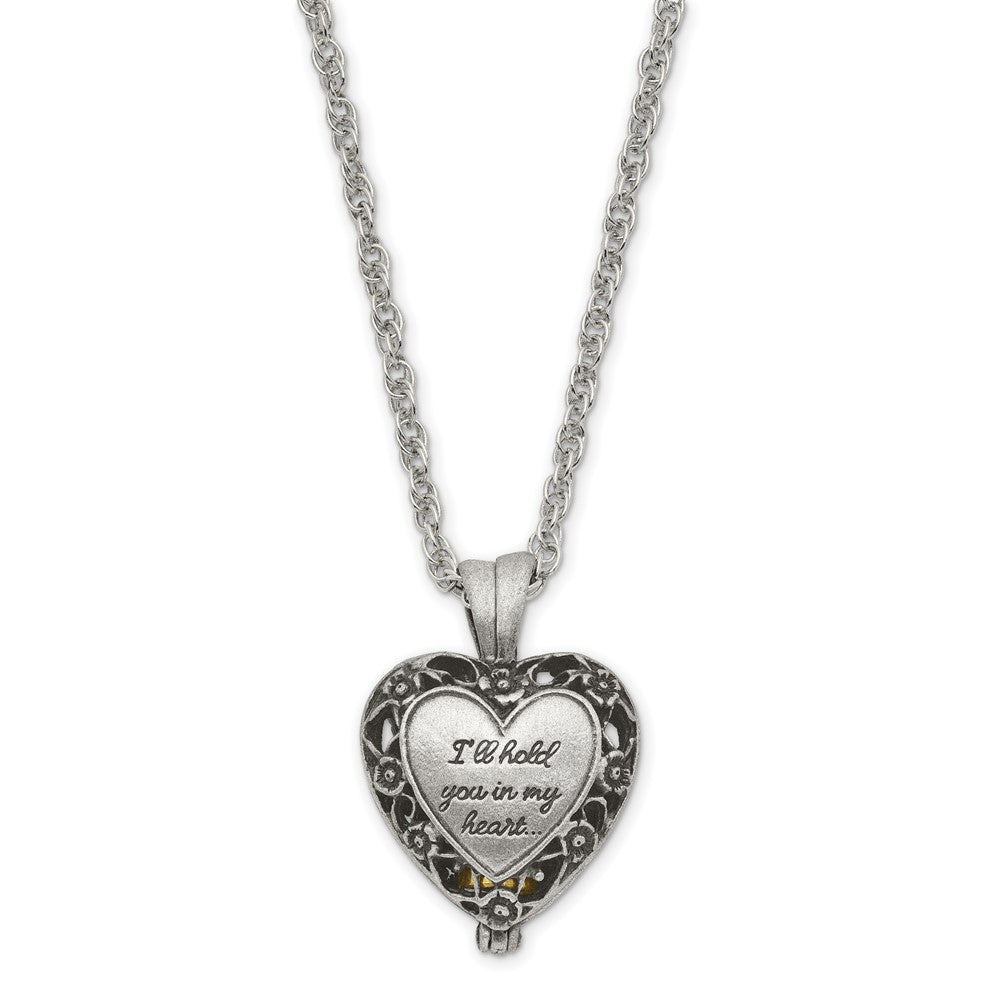 I'll Hold You In My Heart Silver-tone Memorial Ash Holder 24in Necklace