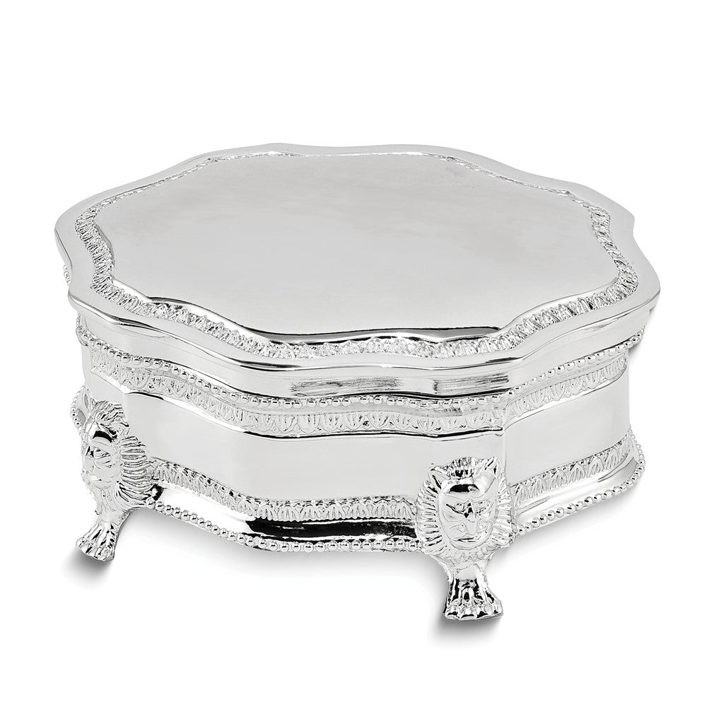 Silver-plated Princess Victorian Footed Jewelry Box