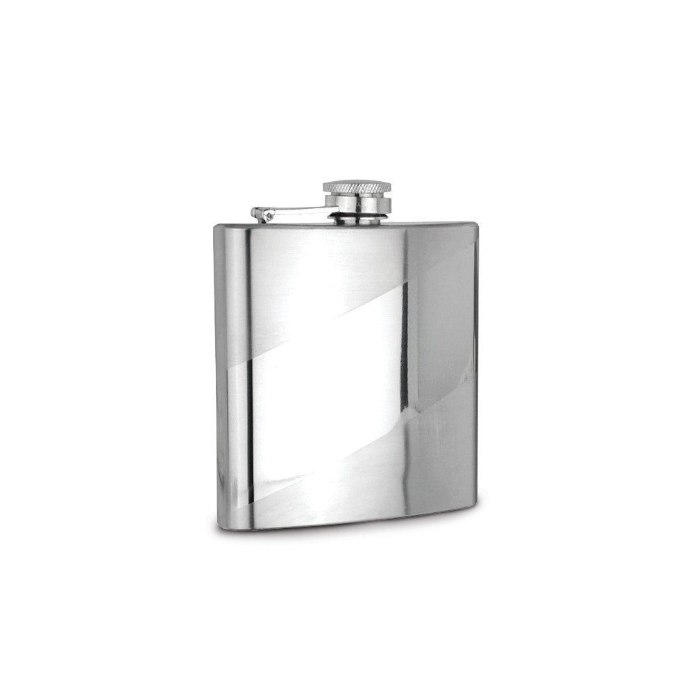 Rebel Steel Polished and Brushed Stainless Steel 6oz Rectangle Flask