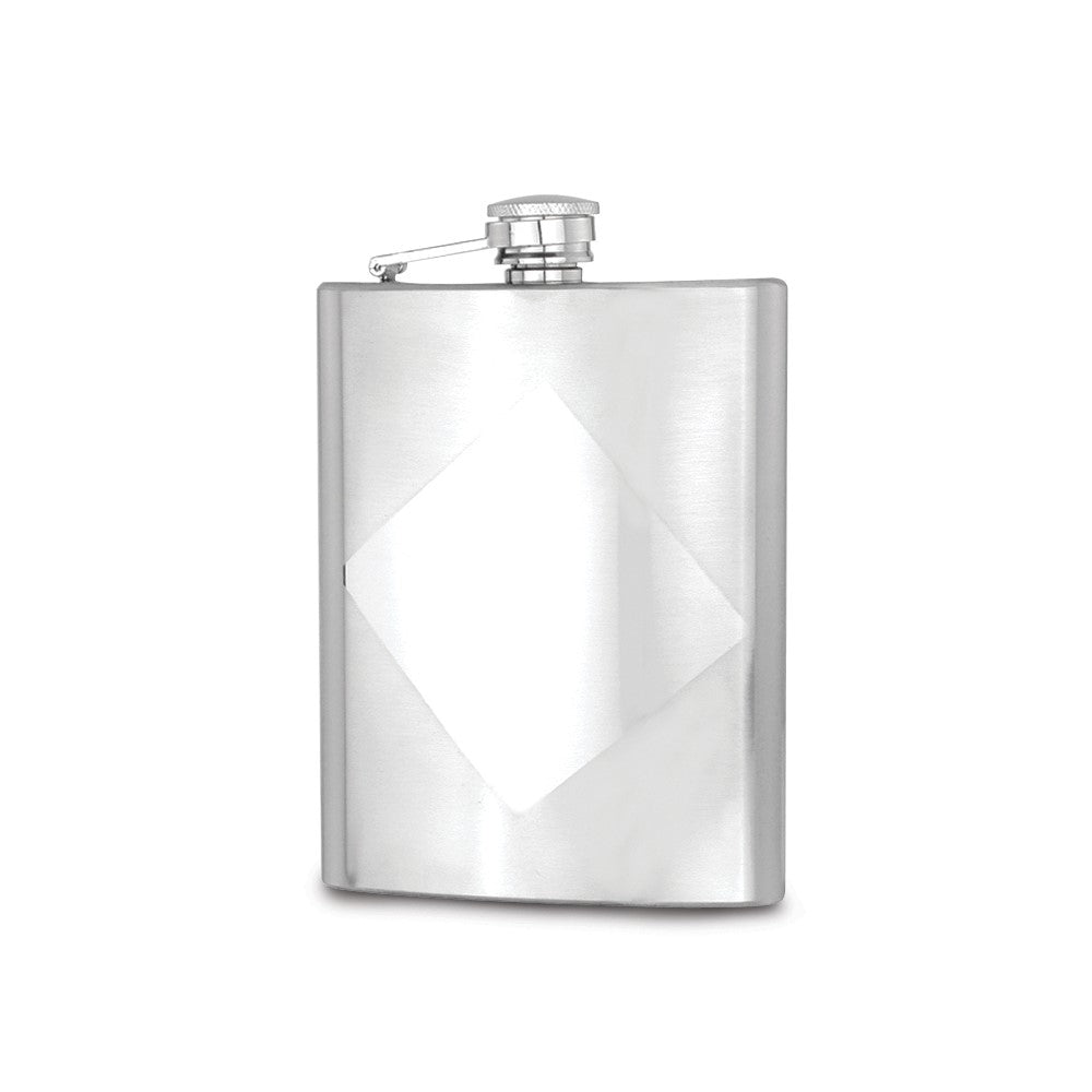 Rebel Steel Polished and Brushed Stainless Steel 8oz Hip Flask