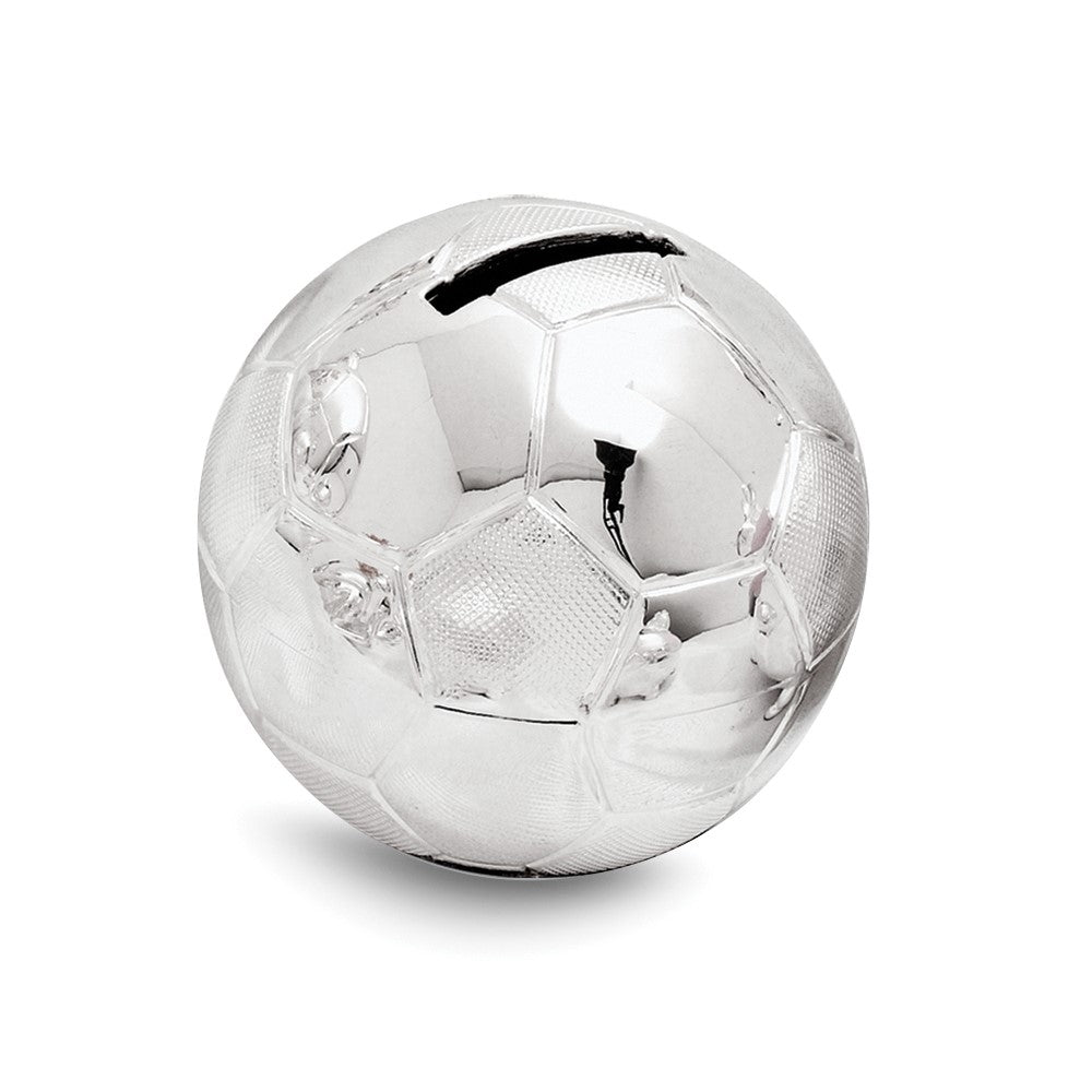 Mini Soccerball Silver-plated Polished Metal Bank