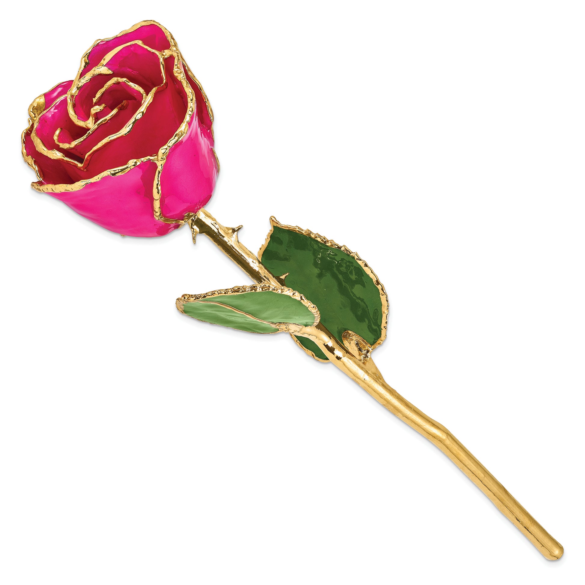 Lacquer Dipped Gold Trim Lilac Pink Rose