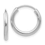 14k White Gold Polished Endless 2mm Hoop Earrings