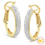 10KY 0.25CTW DIAMOND HOOP EARRINGS [ROUNDED EDGE]