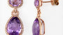EFFY 14K ROSE GOLD DIAMOND,AMETHYST EARRINGS