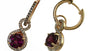 EFFY 14K ROSE GOLD DIAMOND, BROWN DIAMOND and RHODOLITE EARRINGS