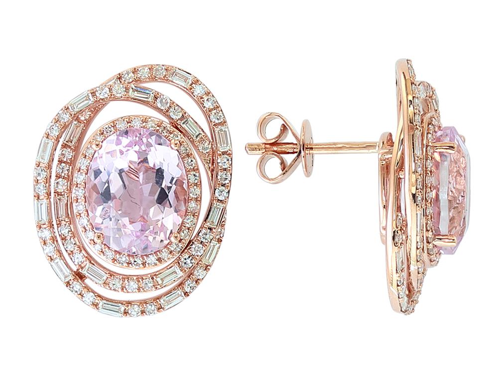 EFFY 14K ROSE GOLD DIAMOND,KUNZITE EARRINGS