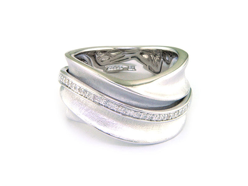 EFFY 925 STERLING SILVER DIAMOND RING