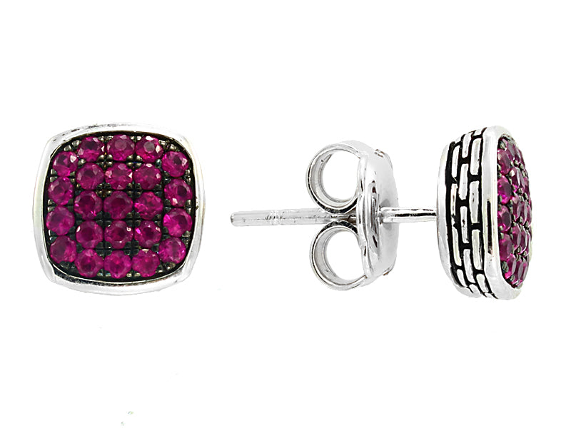 EFFY 925 STERLING SILVER ,RUBY EARRINGS