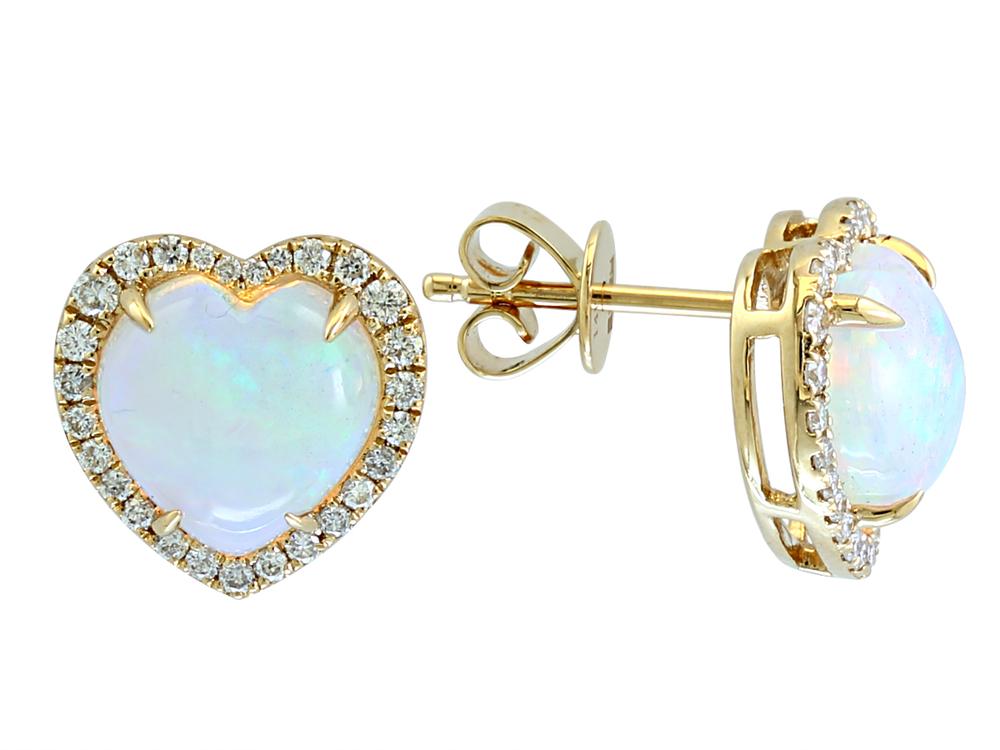 EFFY 14K YELLOW GOLD DIAMOND,ETHIOPIAN OPAL EARRINGS
