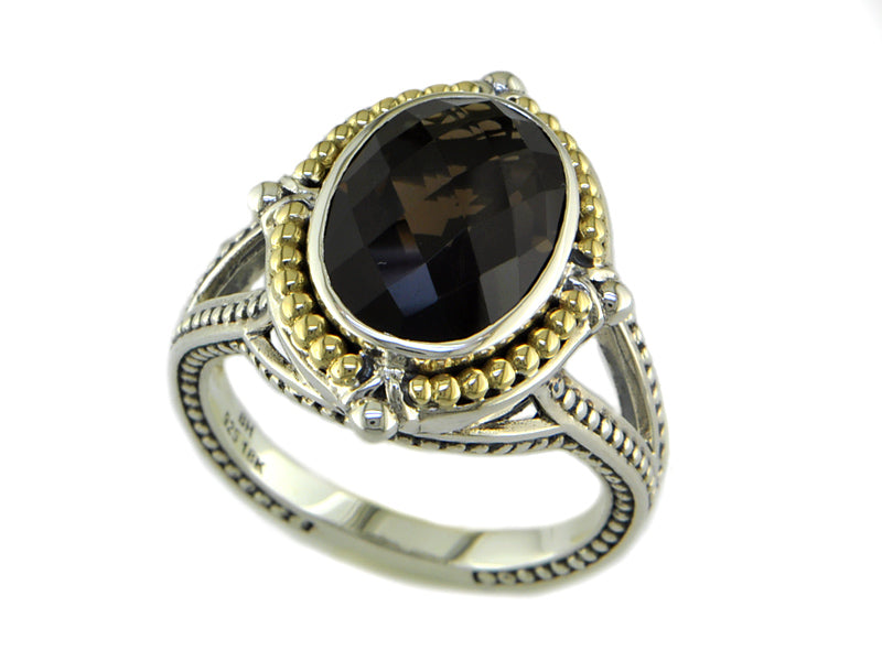 EFFY 925 STERLING SILVER/18K YELLOW GOLD  RING
