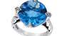 EFFY 925 STERLING SILVER DIAMOND,BLUE TOPAZ RING