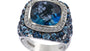 EFFY 925 STERLING SILVER ,BLUE TOPAZ,LONDON BLUE TOPAZ,SKY BLUE TOPAZ,WHITE SAPPHIRE RING