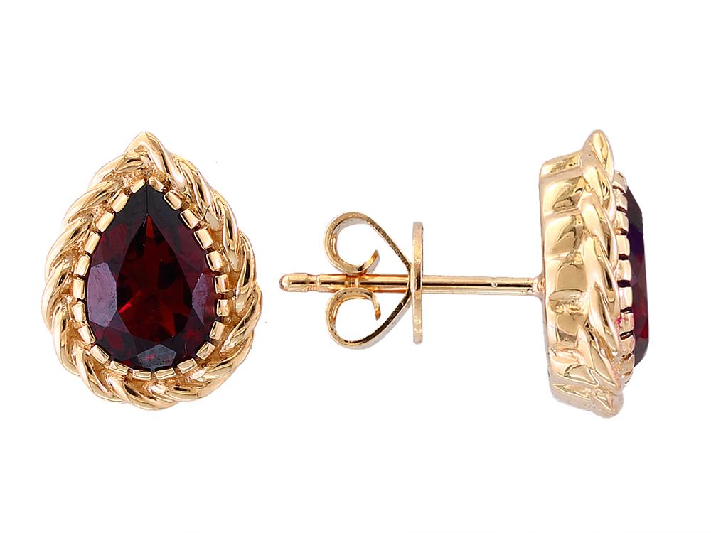 EFFY 14K YELLOW GOLD ,GARNET EARRINGS