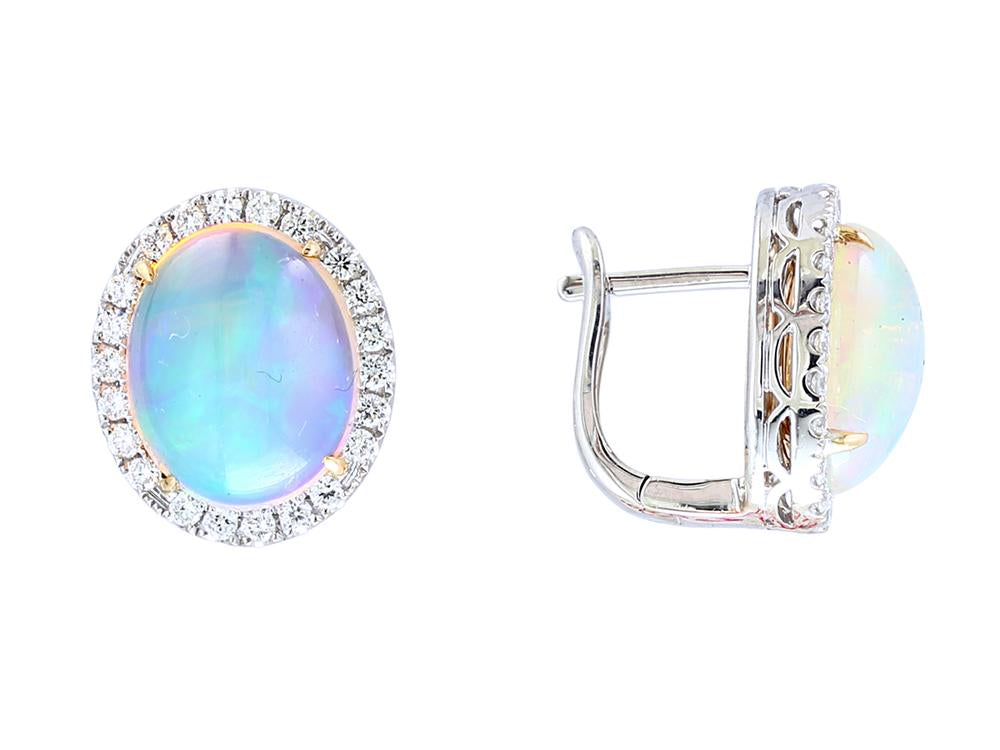 EFFY 14K WHITE GOLD ,OPAL EARRINGS