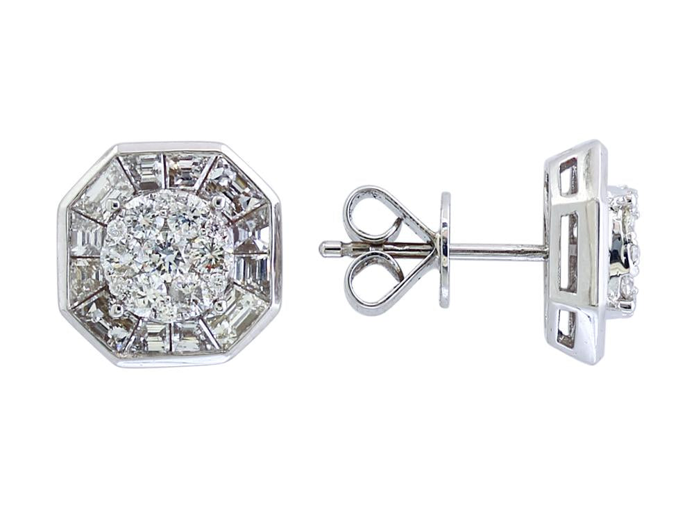 EFFY 14K WHITE GOLD ,DIAMOND EARRINGS