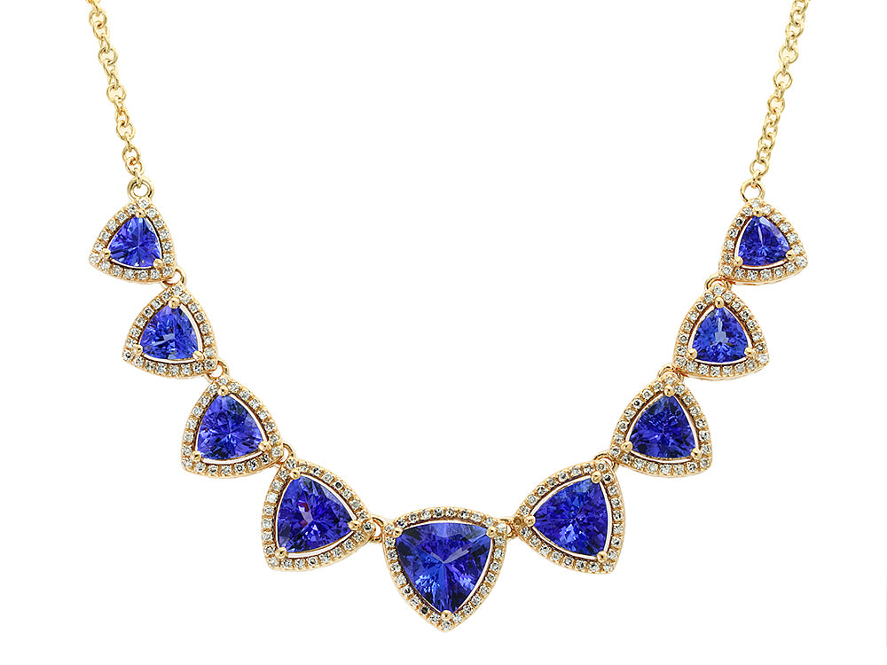 EFFY 14K YELLOW GOLD DIAMOND,TANZANITE NECKLACE