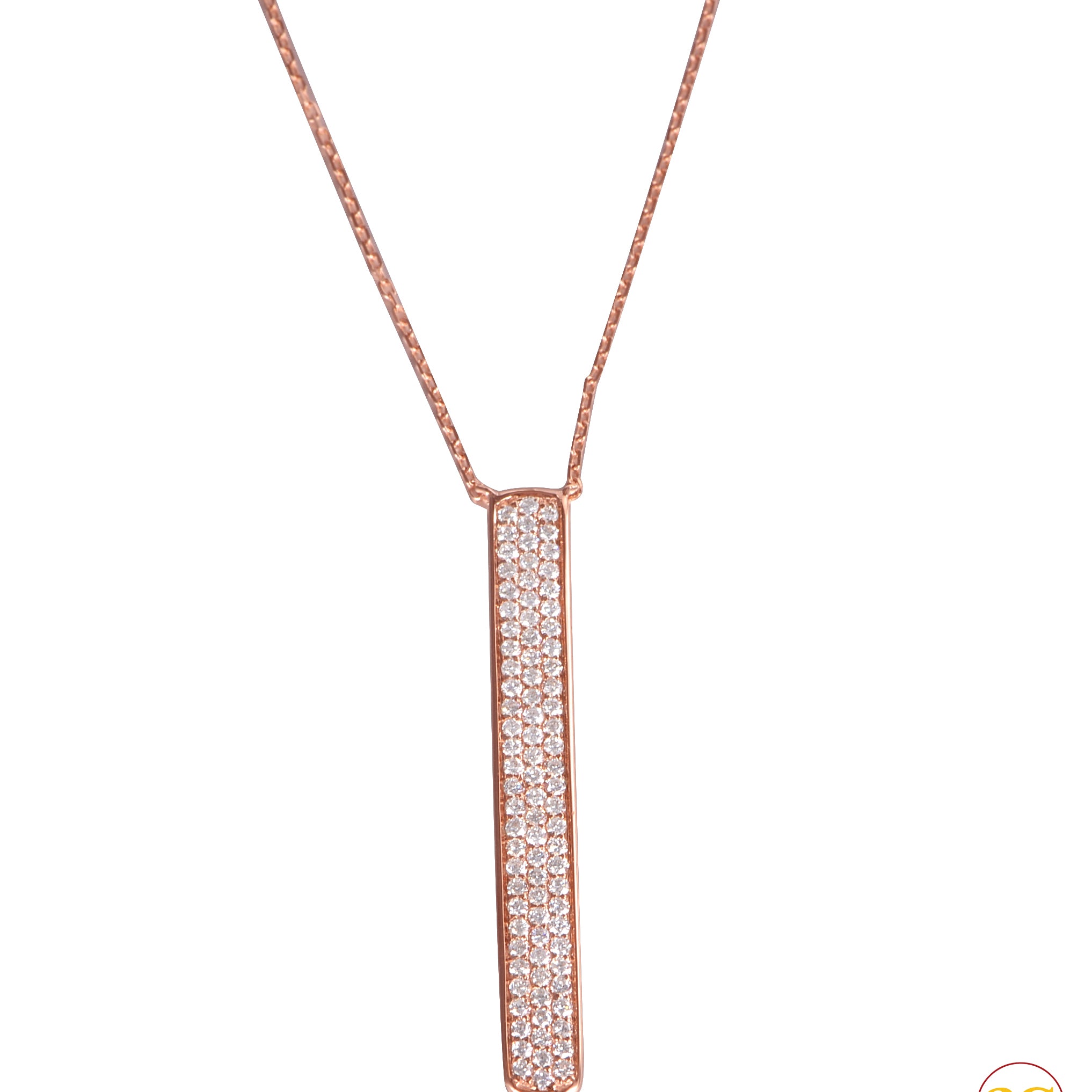 14KR 0.55CTW DIAMOND NECKLACE - VERTICAL BAR