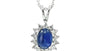 EFFY 14K WHITE GOLD DIAMOND,NATURAL SAPPHIRE PENDANT