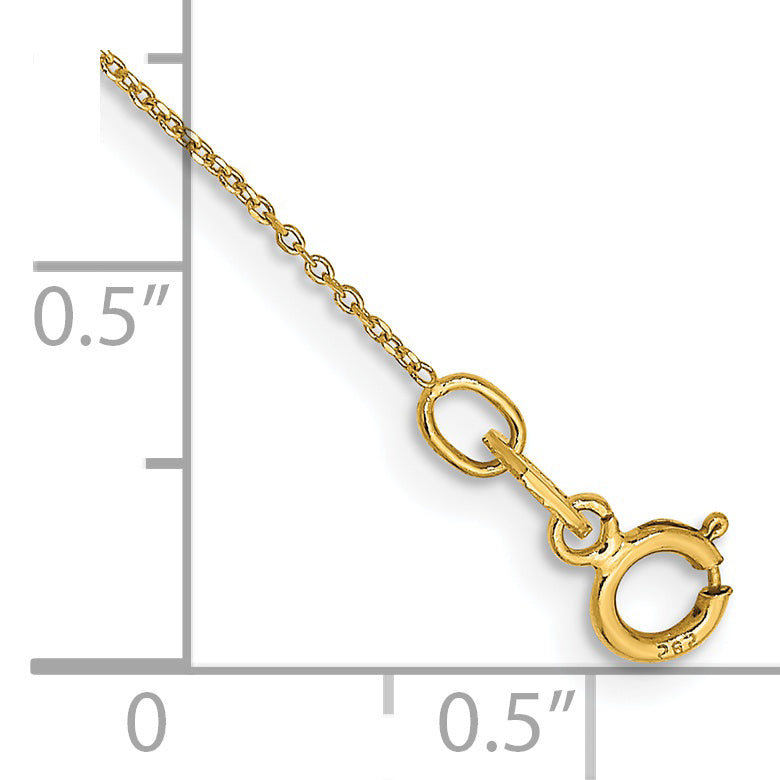 14k .6mm D/C Round Open Link Cable Chain Anklet