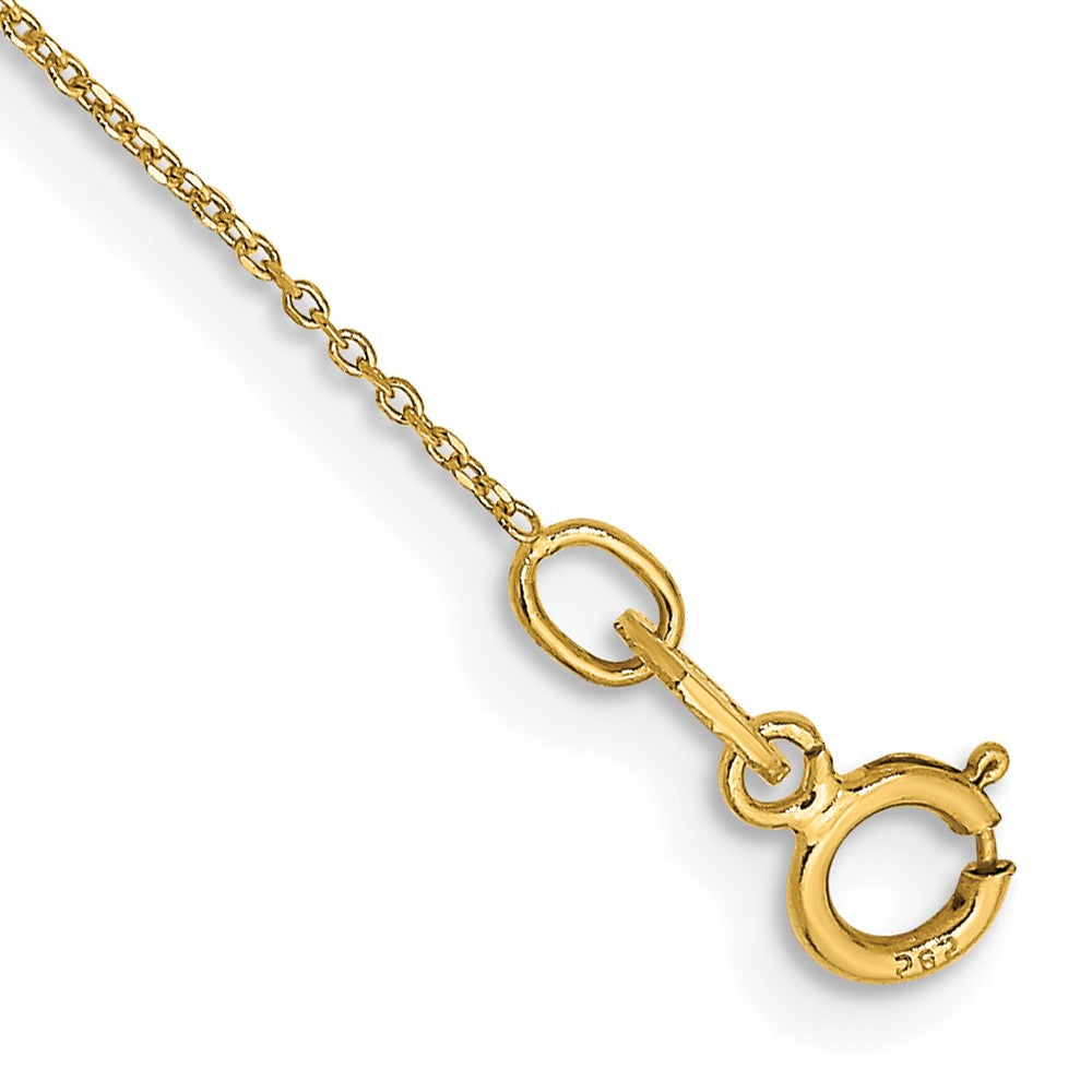 14k .6mm D/C Round Open Link Cable Chain Anklet