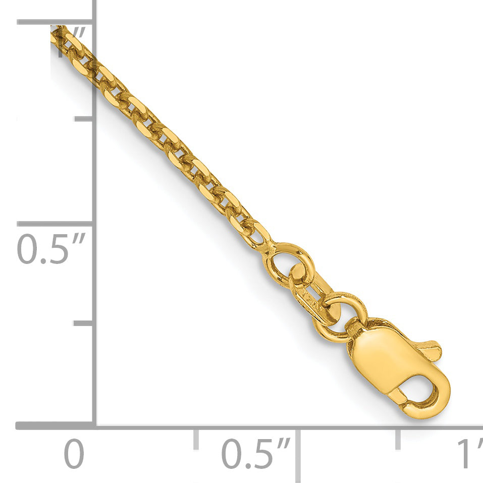 14k 1.65mm D/C Cable Chain Anklet