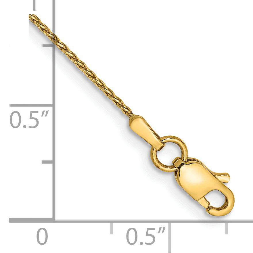 14k .8mm D/C Parisian Wheat Chain Anklet