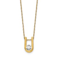 14k 1/3ct Lab Grown Dia VS/SI+ G+ Comp 18in U-Shape Pendant Necklace