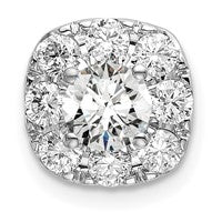 14kw 1ct Lab Grown Diamond VS/SI+ G+ Cushion Halo Chain Slide Pendant