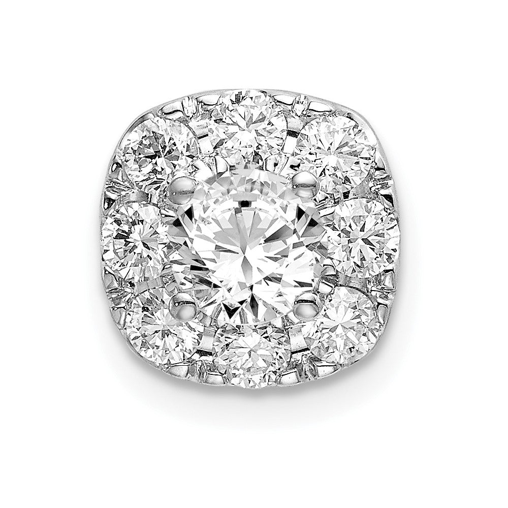 14kr Lab Grown Diamond VS/SI+ G+ Cushion Halo Pendant