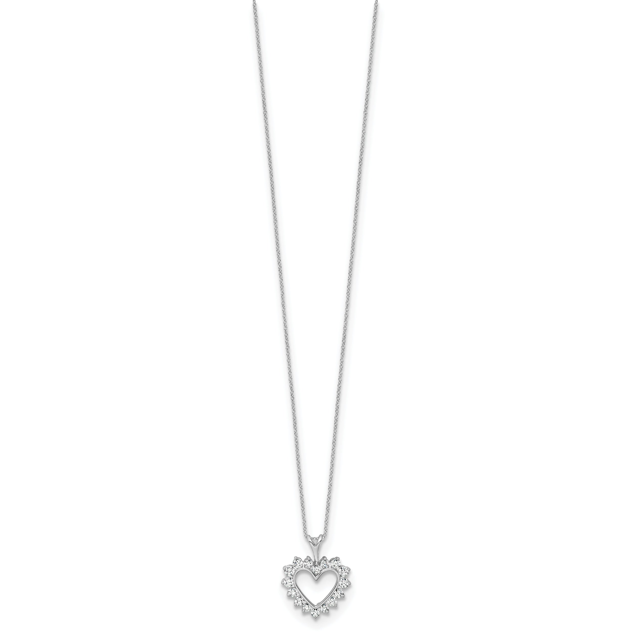 10kw 1/2ct Lab Grown Diamond VS/SI+ G+ Comp 18in Heart Pendant Necklace