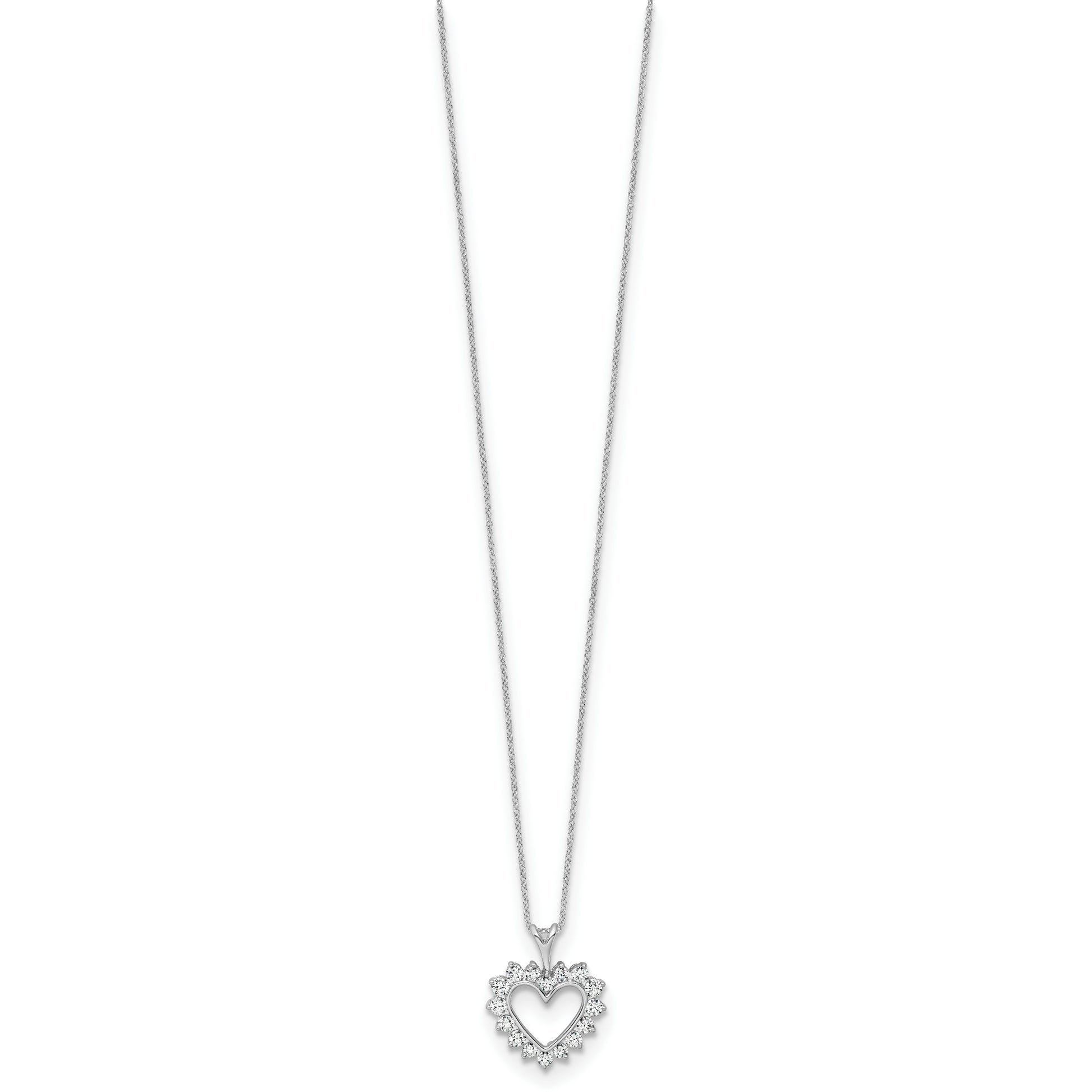 10kw 1/2ct Lab Grown Diamond VS/SI+ G+ Comp 18in Heart Pendant Necklace