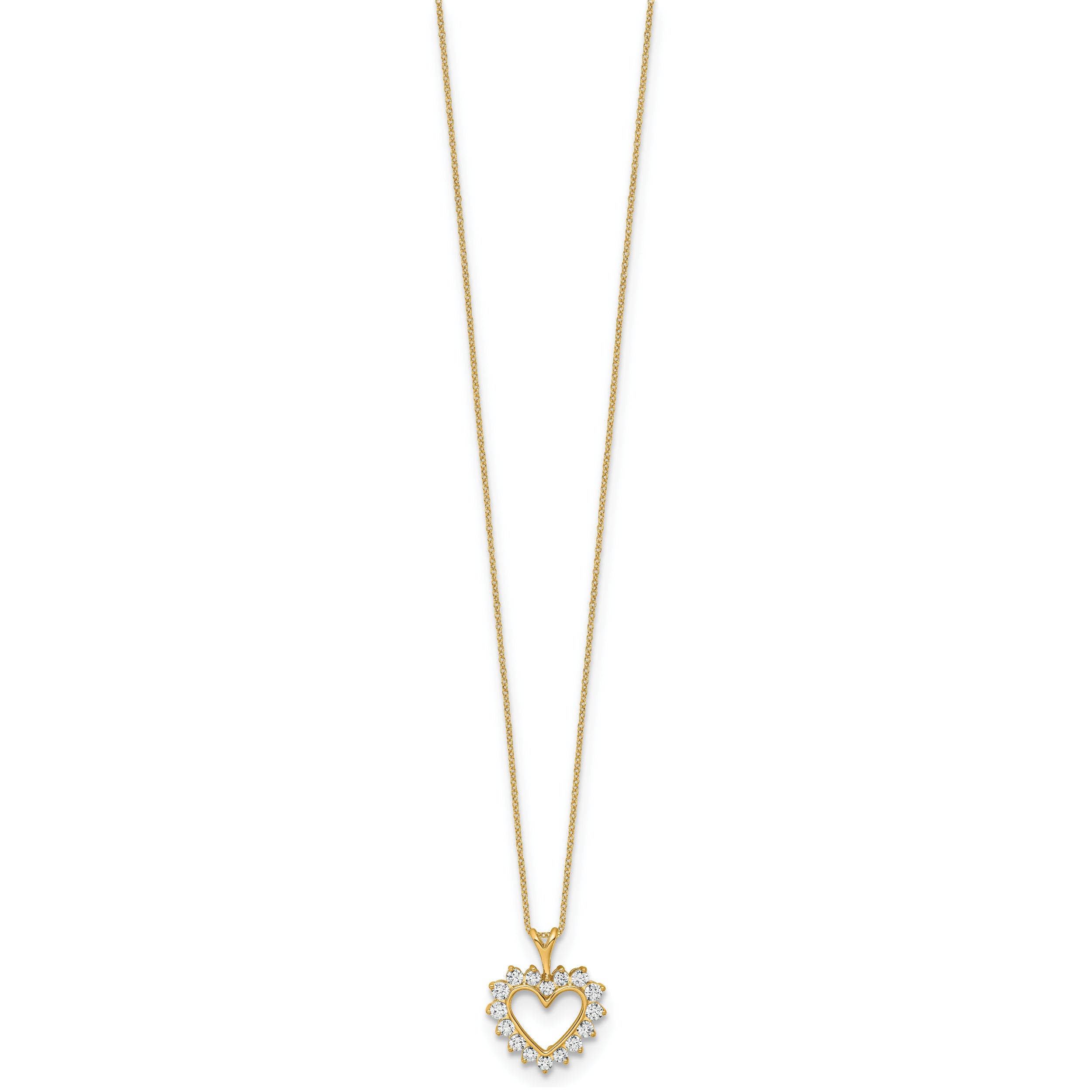 10k 1/2ct Lab Grown Diamond VS/SI+ G+ Comp 18in Heart Pendant Necklace