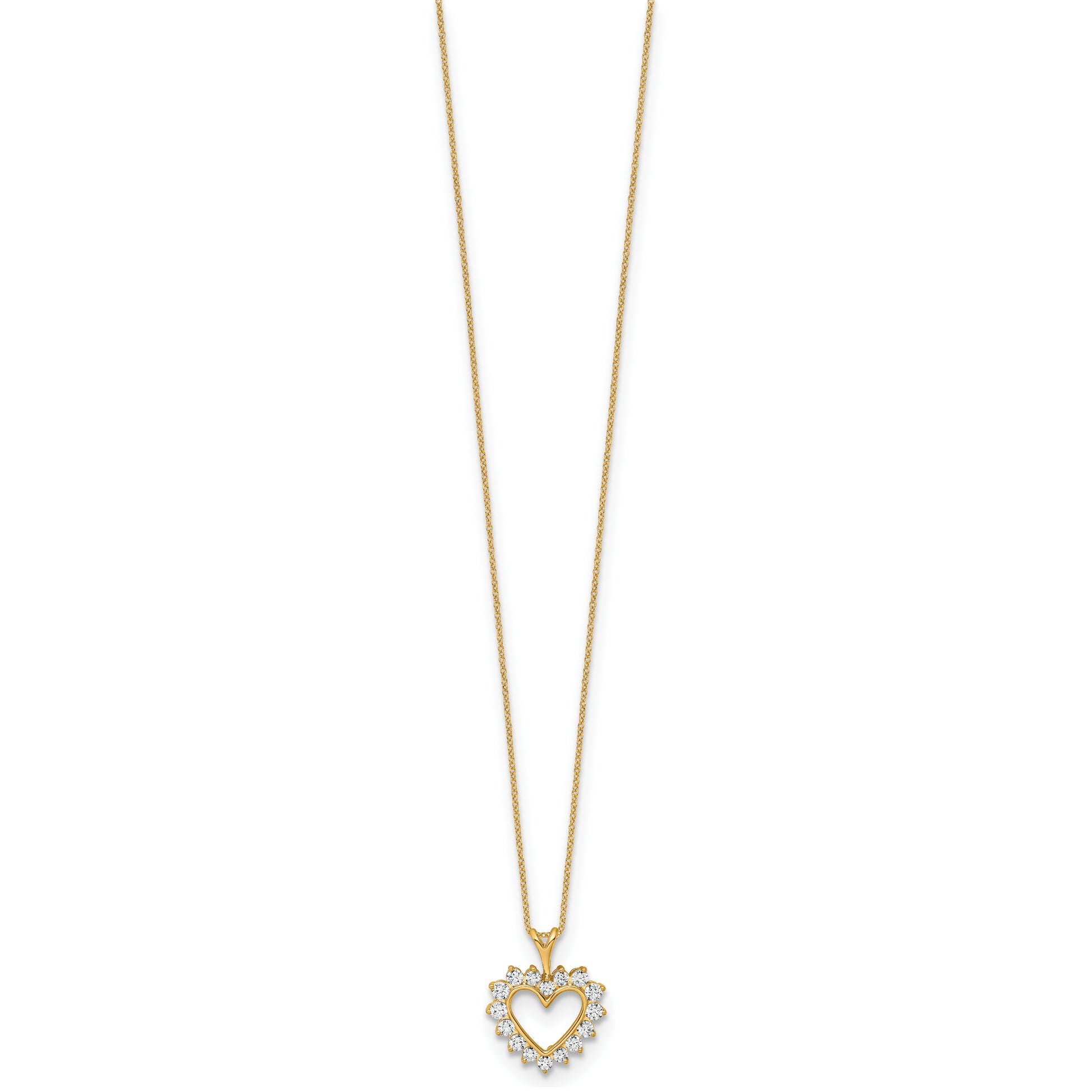 10k 1/2ct Lab Grown Diamond VS/SI+ G+ Comp 18in Heart Pendant Necklace