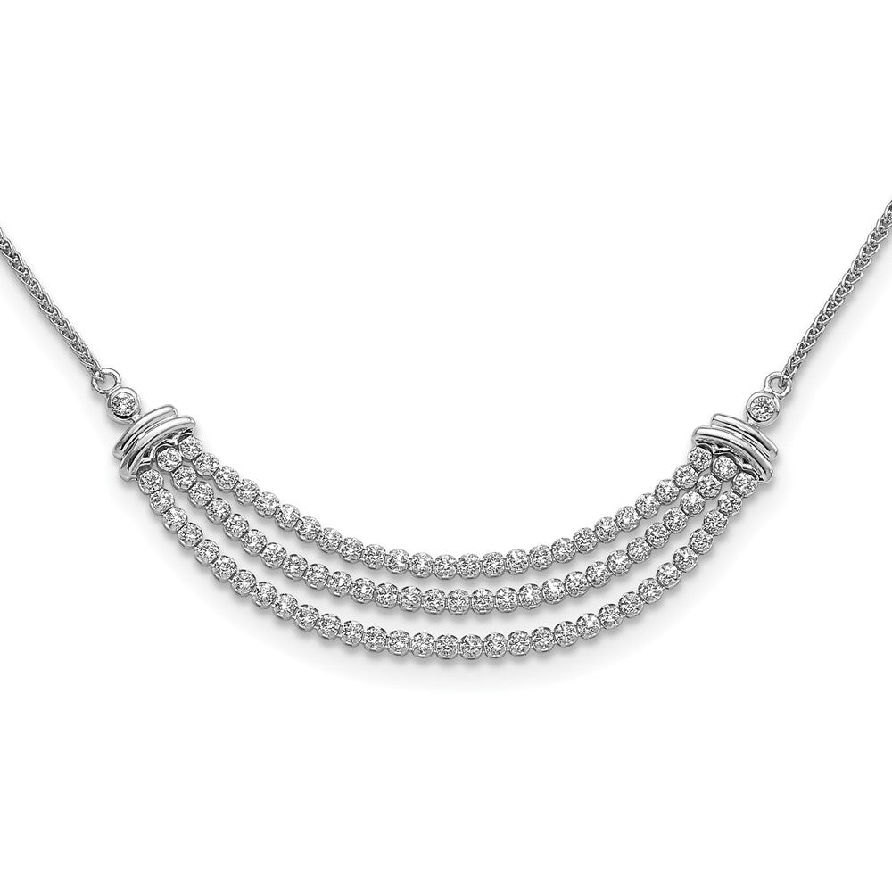 14kw 2 1/6ct Lab Grown Dia VS/SI+ G+ Adjustable Tennis Style Bolo Necklace