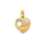 14K Tri-Color Gold Heart Pendant