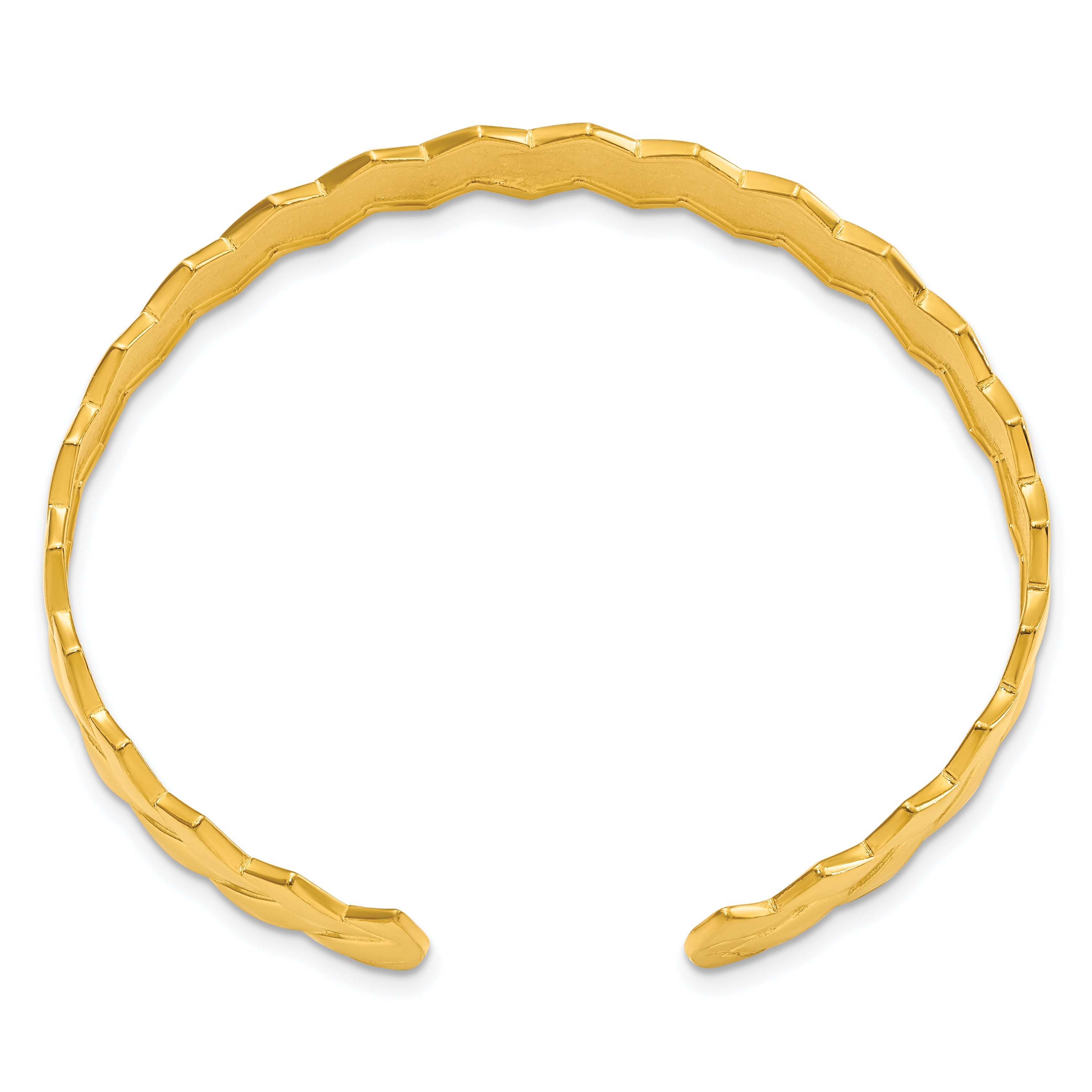 Sterling Silver Gold-plated Polished Cuff Bangle