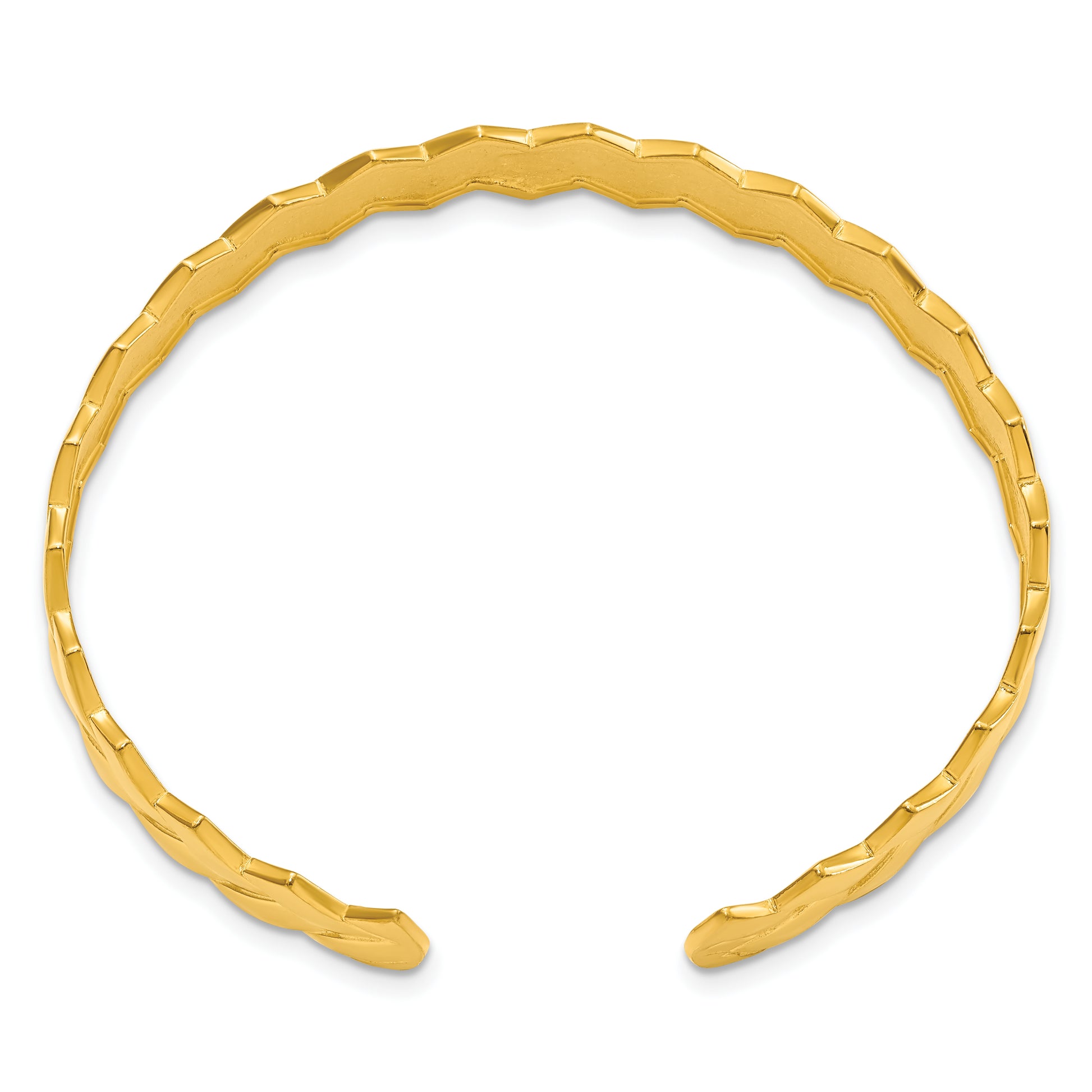 Sterling Silver Gold-plated Polished Cuff Bangle