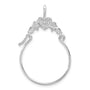 Sterling Silver Polished Heart w/Scroll Charm Holder