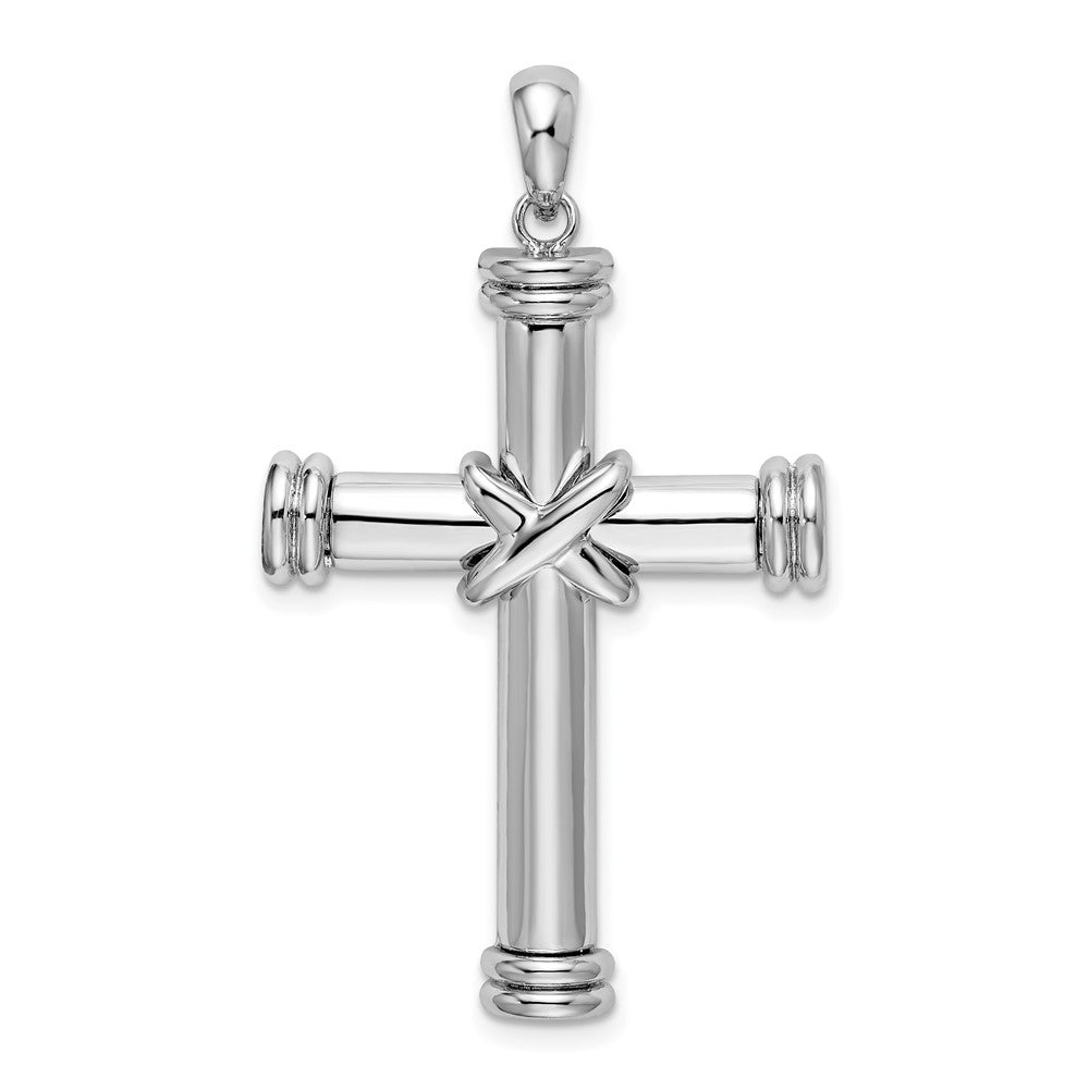 Sterling Silver Rhodium-plated Polished X-Center Latin Cross Pendant