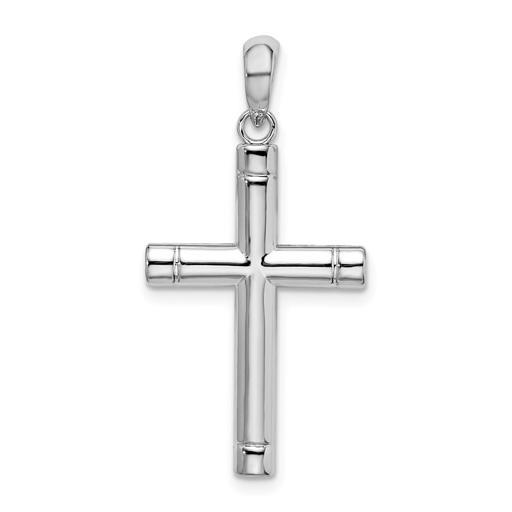 Sterling Silver Polished Tubular Latin Cross Pendant