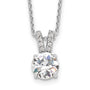 Sterling Silver Cheryl M Rhodium-plated 8mm CZ Pendant Necklace