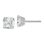 Sterling Silver Cheryl M Rhodium-plated 7mm Square CZ Post Earrings