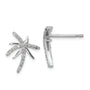 Sterling Silver Cheryl M Rhodium-plated CZ Palm Tree Post Earrings