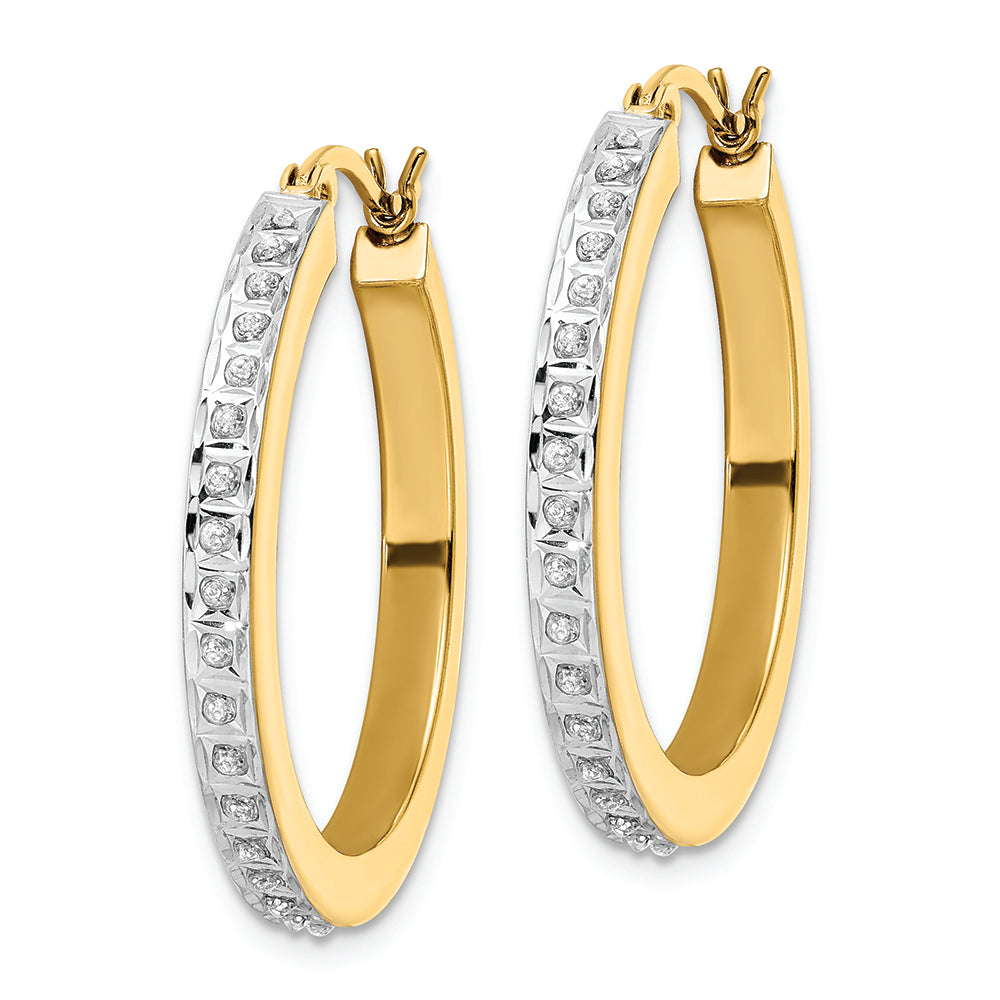 Sterling Silver Gold-plated Diamond Mystique Hoop Earrings